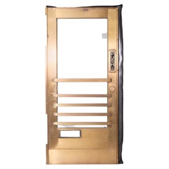 1940s Art Deco Bronze & Glass Commercial Door w/ Original Push Bar