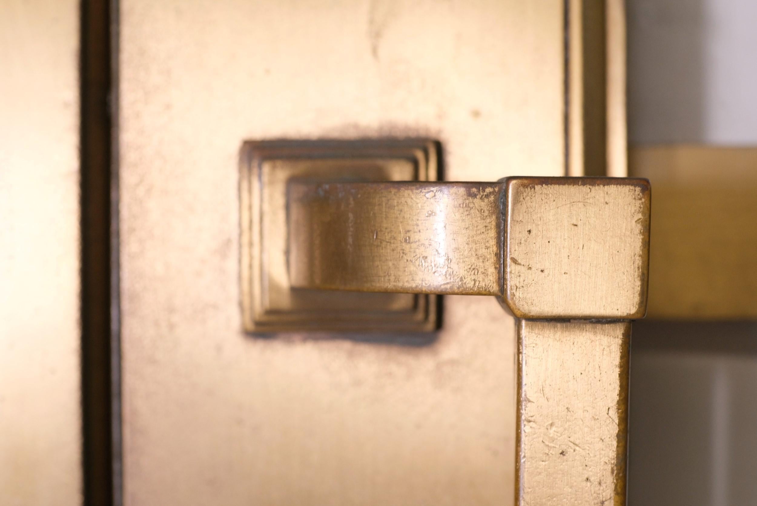 1940s Art Deco Bronze & Glass Commerical Entry Doors w/ Original Pull/Push Bars 2