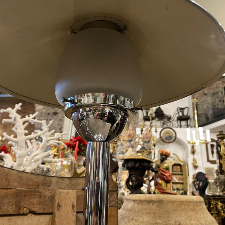 1940s Art Deco Chromed Metal Italian Table Lamp at 1stDibs