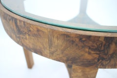 1940s Art Deco Coffee/Side Table in Walnut, Czechoslovakia