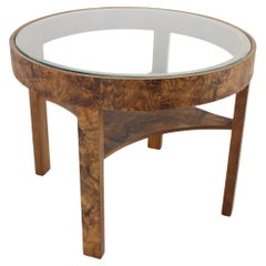 1940s Art Deco Coffee/Side Table in Walnut, Czechoslovakia
