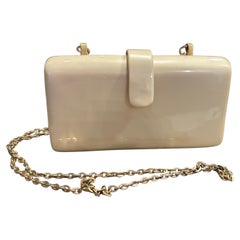 1940s Art Deco Cream Bakelite and Brass Italian Shoulder Bag