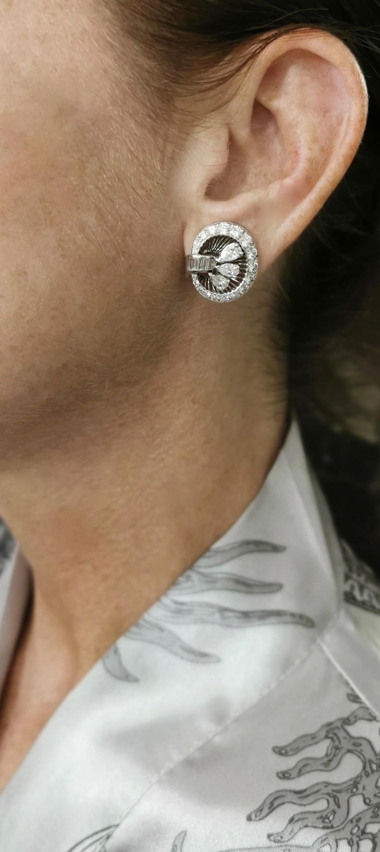 art deco clip earrings