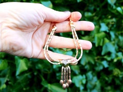 1940s Art Deco Diamond and Yellow Gold Necklace