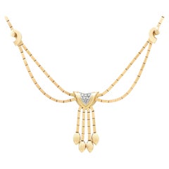 1940s Art Deco Diamond and Yellow Gold Necklace