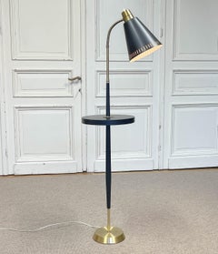 1940s, Art Deco Floor Lamp with Table, Sweden