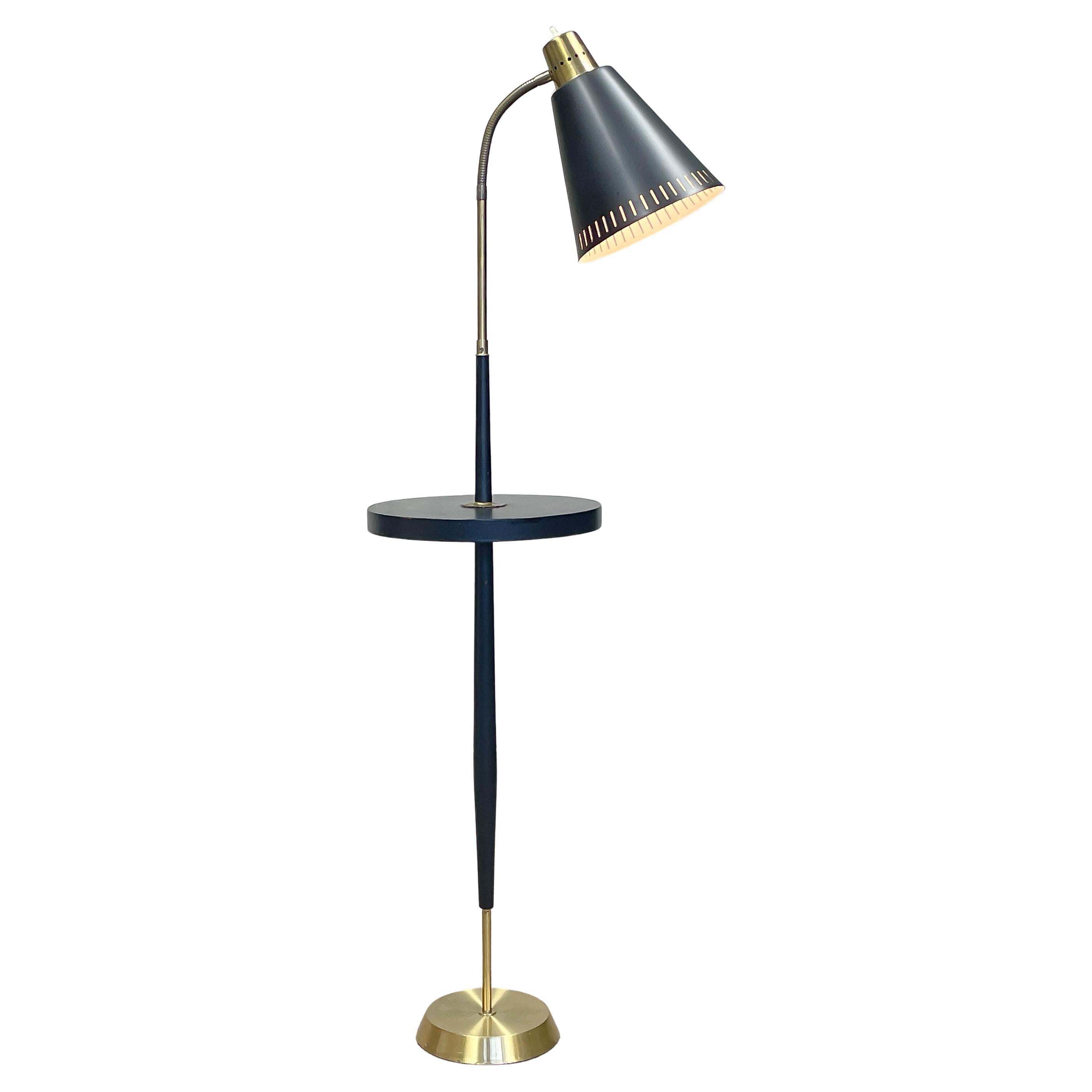 1940s, Art Deco Floor Lamp with Table, Sweden For Sale