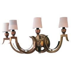 1940s Art Deco  French Bronze Wall Sconce with Four Arms