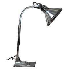 1940s Art Deco French Colourful Mirrored Metal Chromed Table Lamp