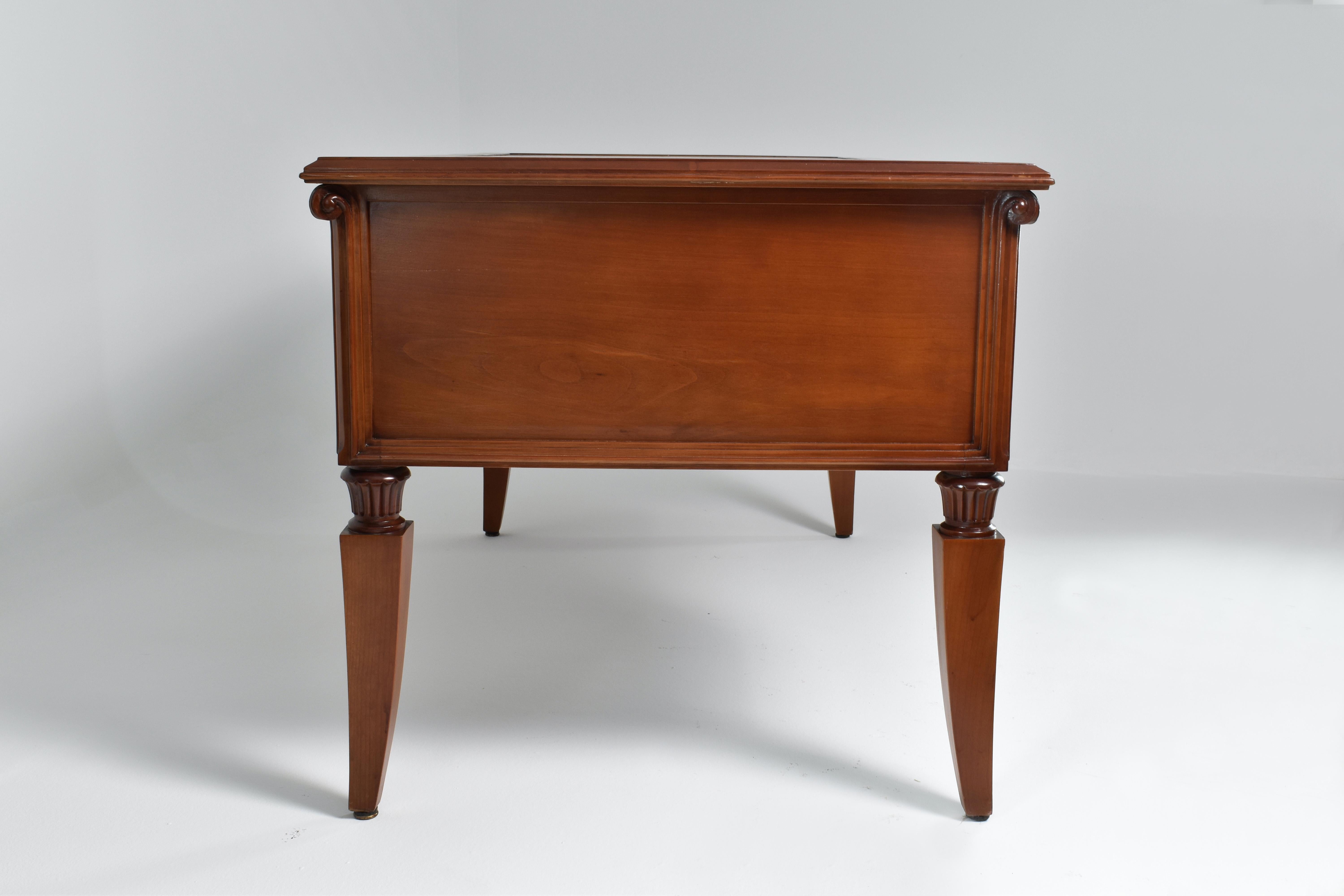 1940's Art Deco French Oak and Leather Desk 8