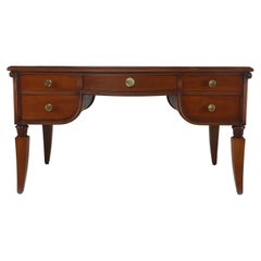1940's Art Deco French Oak and Leather Desk