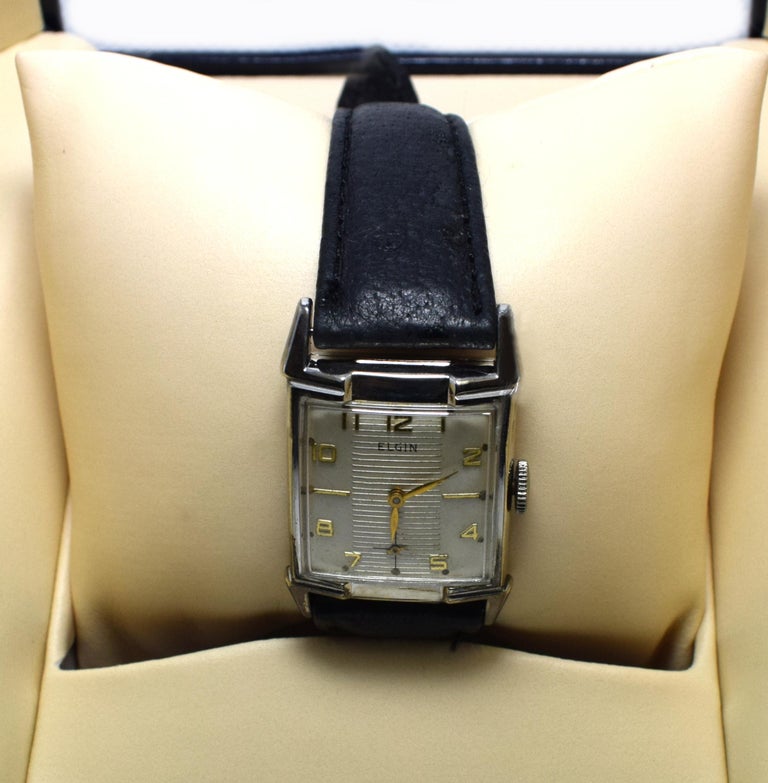 1940s Art Deco Gents Wrist Watch 19 Jewels, Elgin at 1stDibs | elgin 19 ...