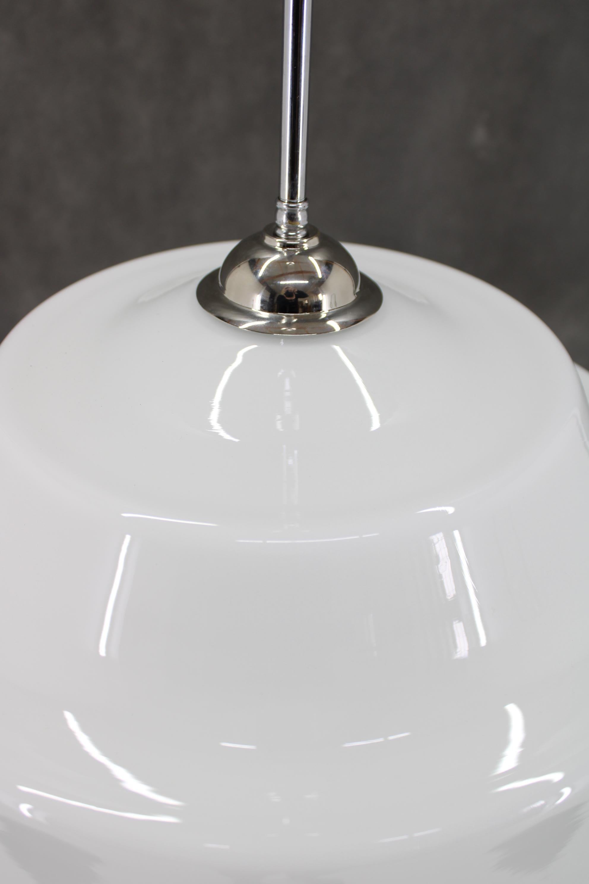 Mid-20th Century 1940s Art Deco Glass Pendant , Czechoslovakia