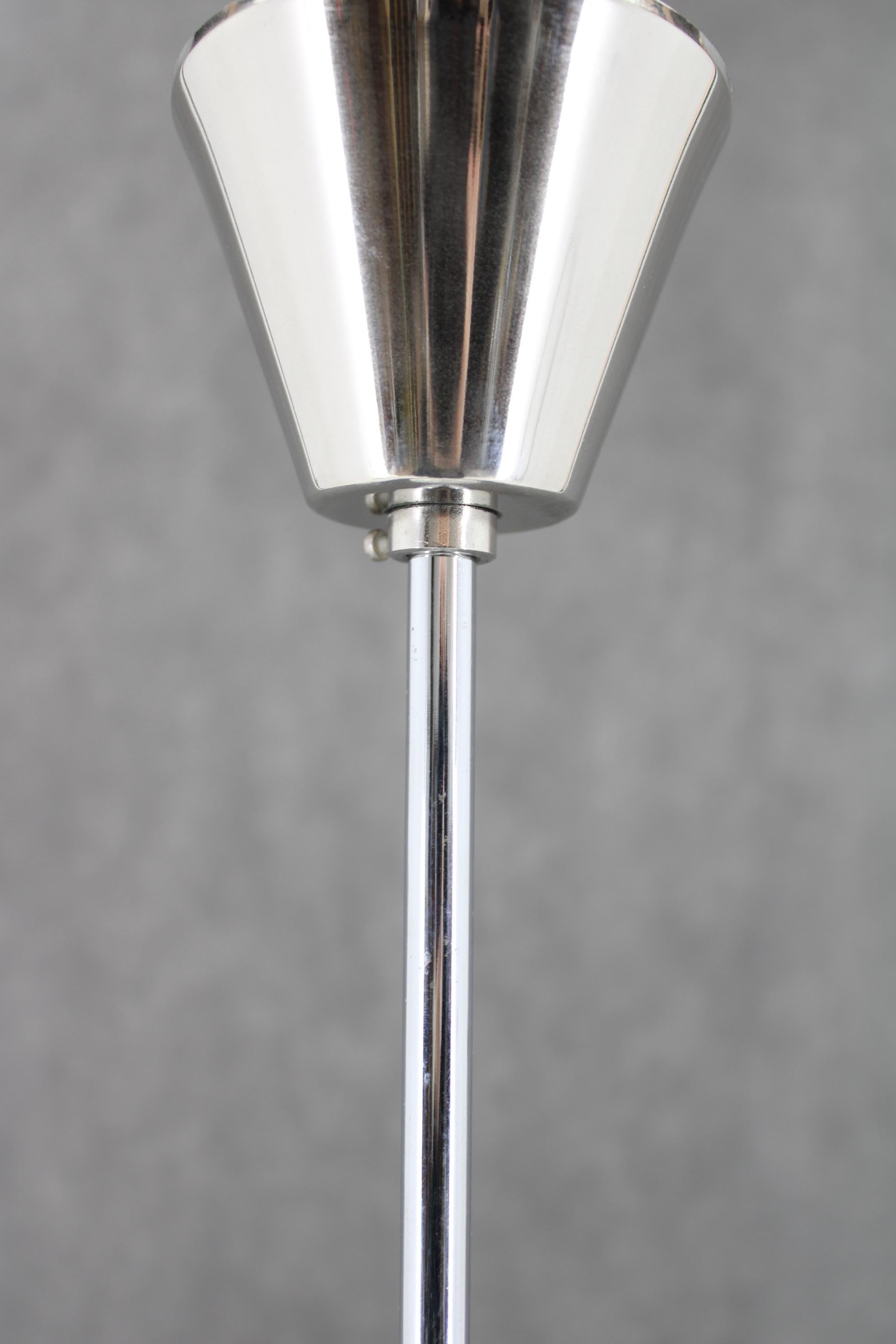 1940s Art Deco Glass Pendant , Czechoslovakia 1