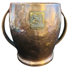 Retro 1940s Art Deco Hammered Copper and Brass Italian Cinzano Wine Cooler