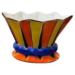 1940er Jahre Art Deco Handgemalte Porzellanvase aus Tschechien