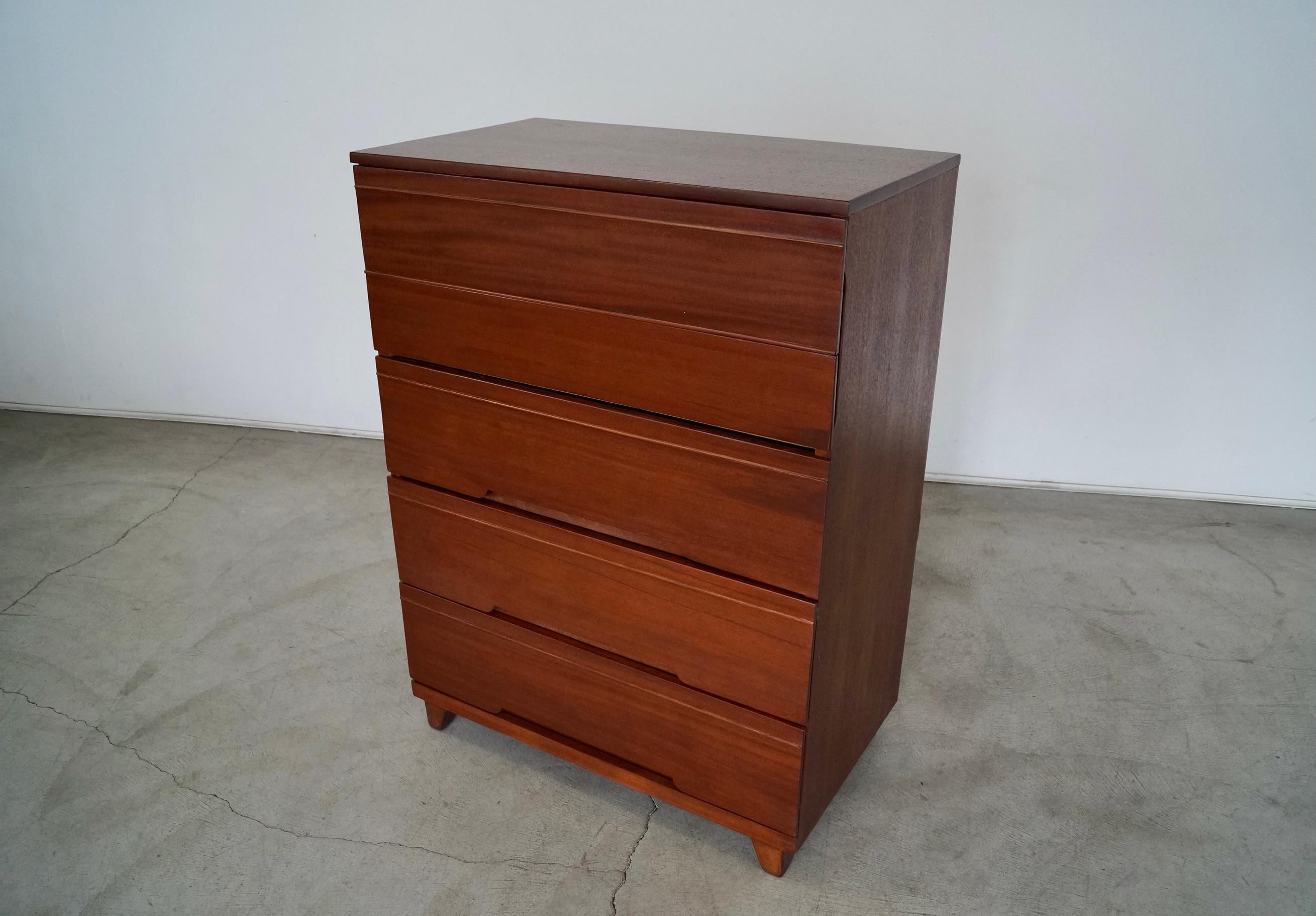 1940's Art Deco Highboy Dresser In Good Condition For Sale In Burbank, CA
