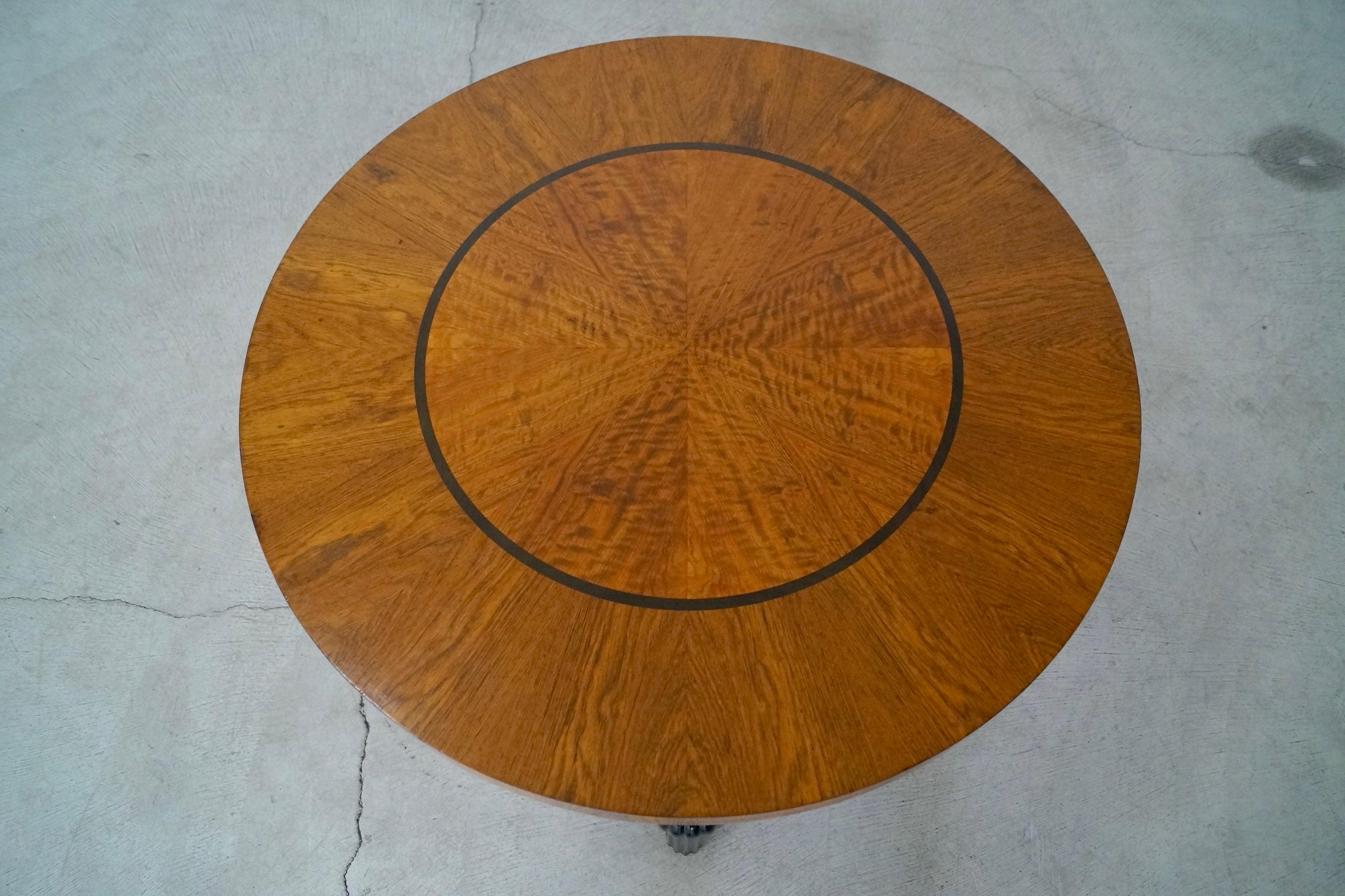1940's Art Deco Hollywood Regency Round Coffee Table 5