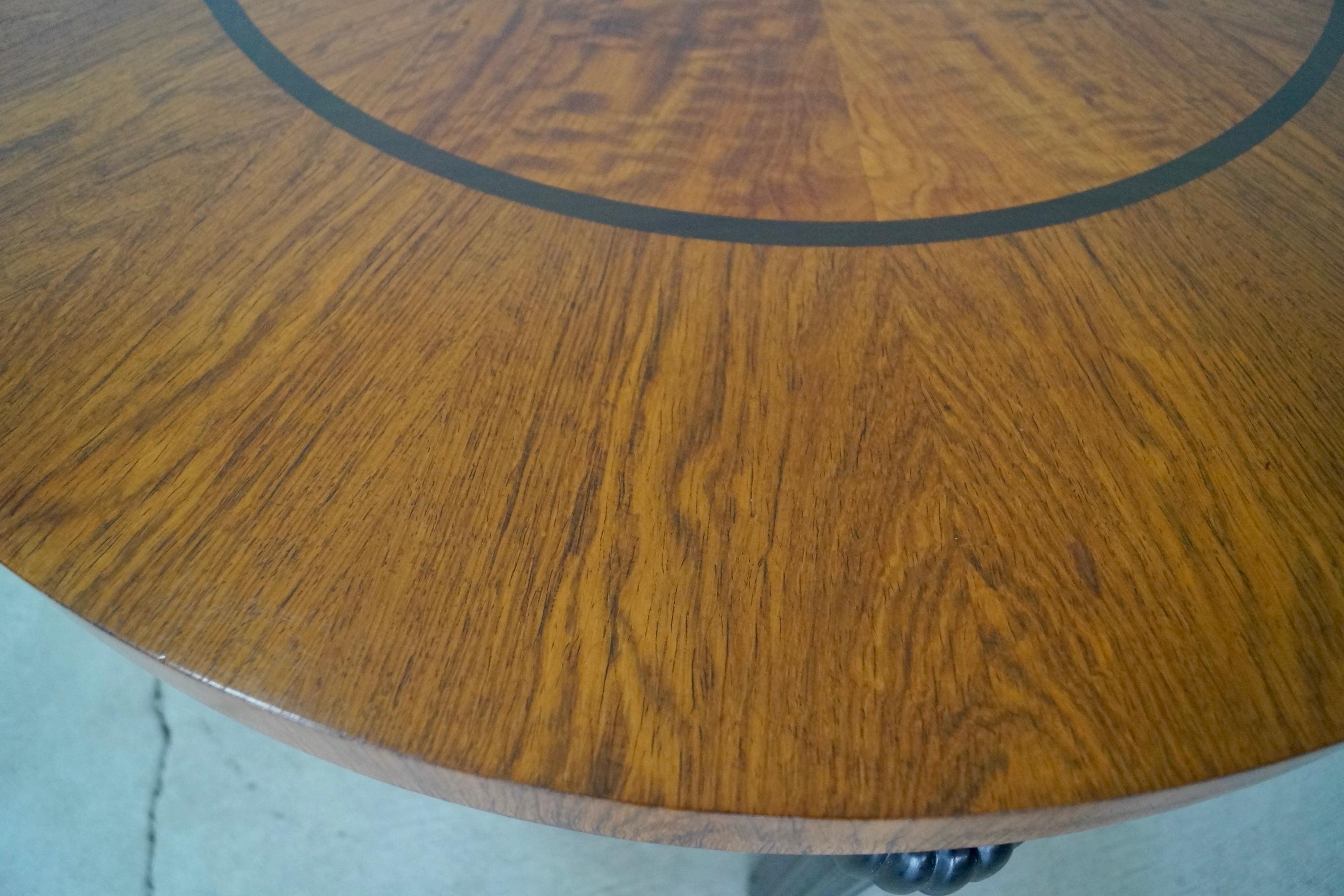 1940's Art Deco Hollywood Regency Round Coffee Table 6