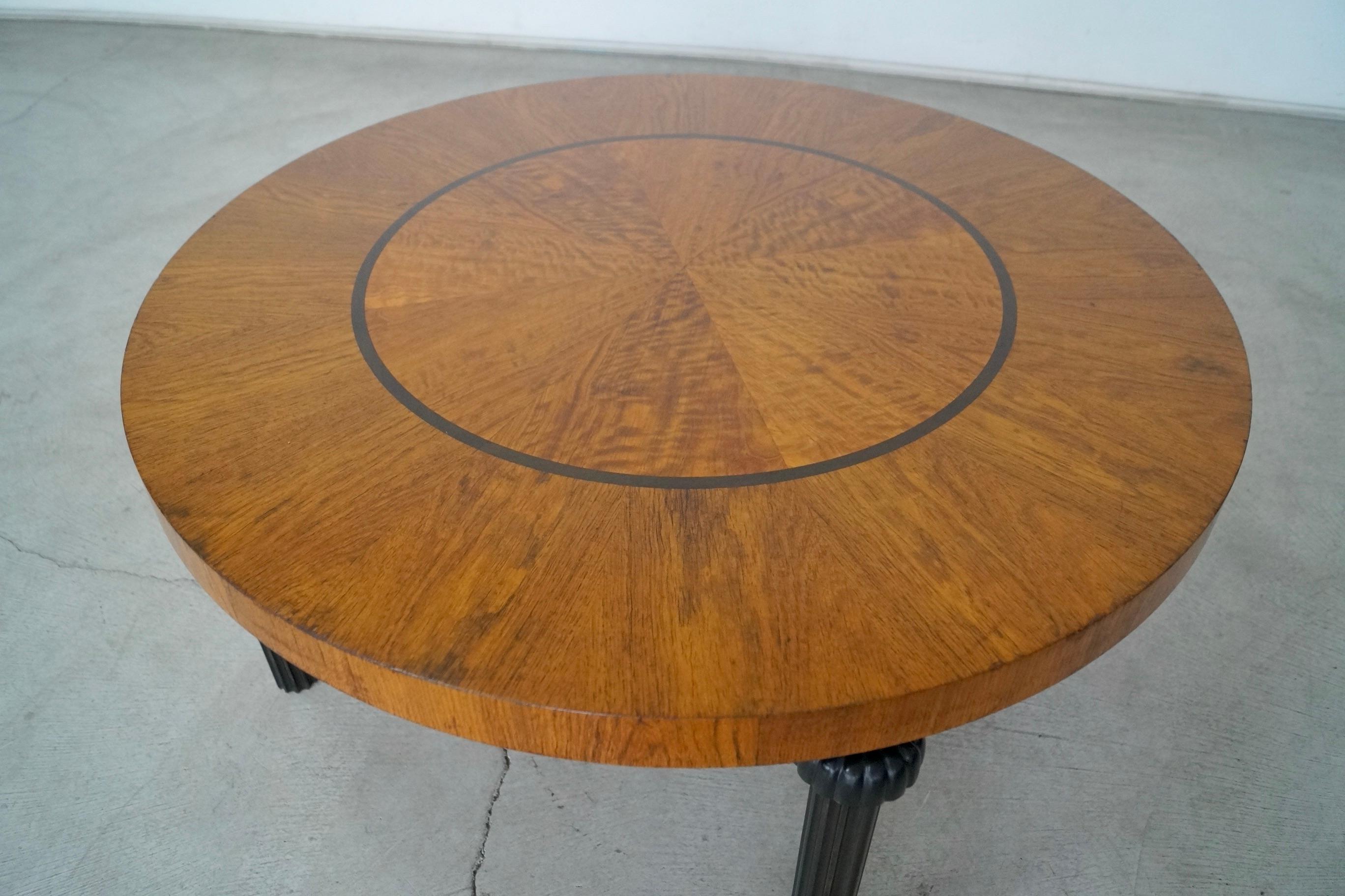 1940's Art Deco Hollywood Regency Round Coffee Table 11