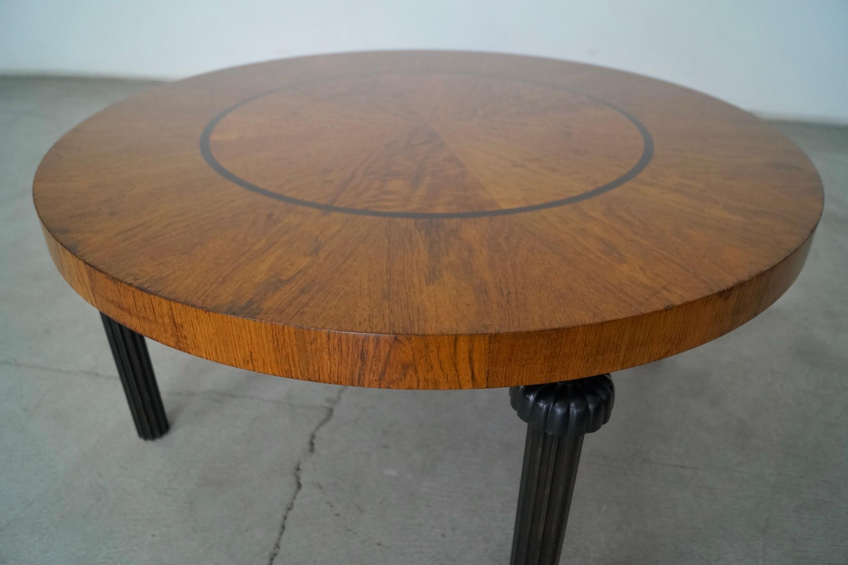 1940's Art Deco Hollywood Regency Round Coffee Table 12