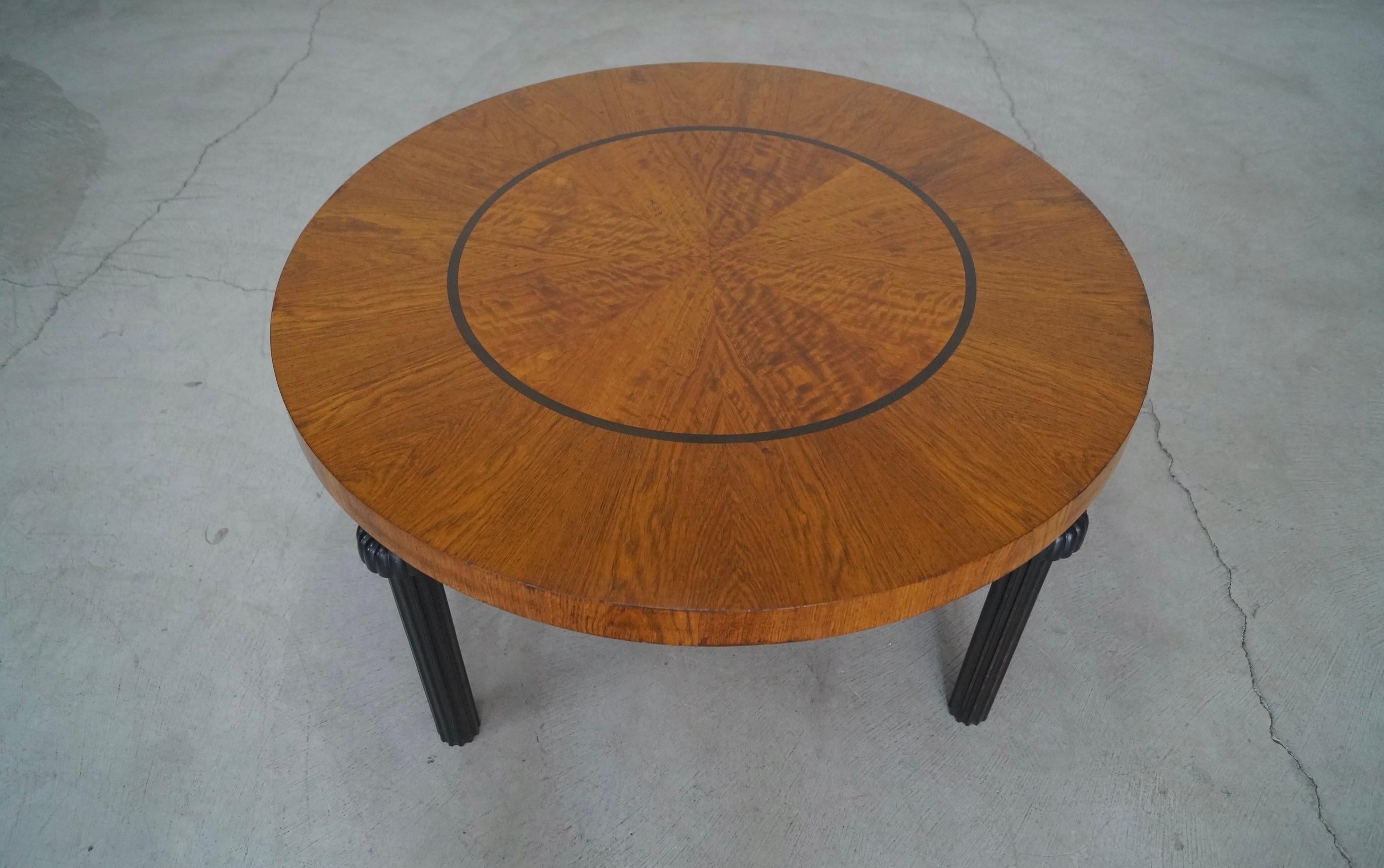 Mid-20th Century 1940's Art Deco Hollywood Regency Round Coffee Table