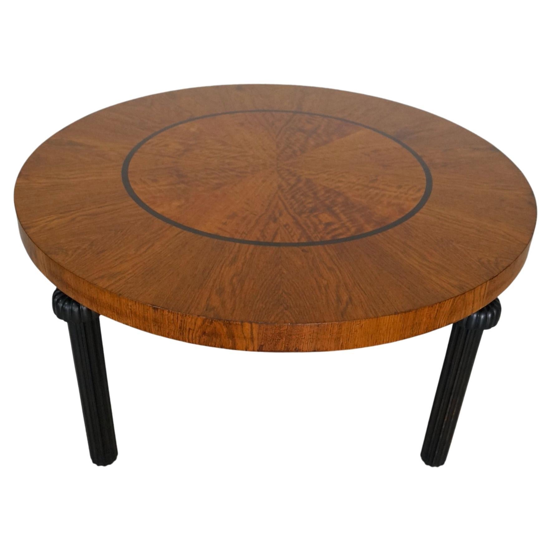 1940's Art Deco Hollywood Regency Round Coffee Table