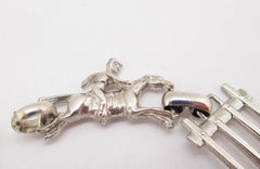 1940s Art Deco Hunter Jumper and Gate Sterling Silver Bracelet