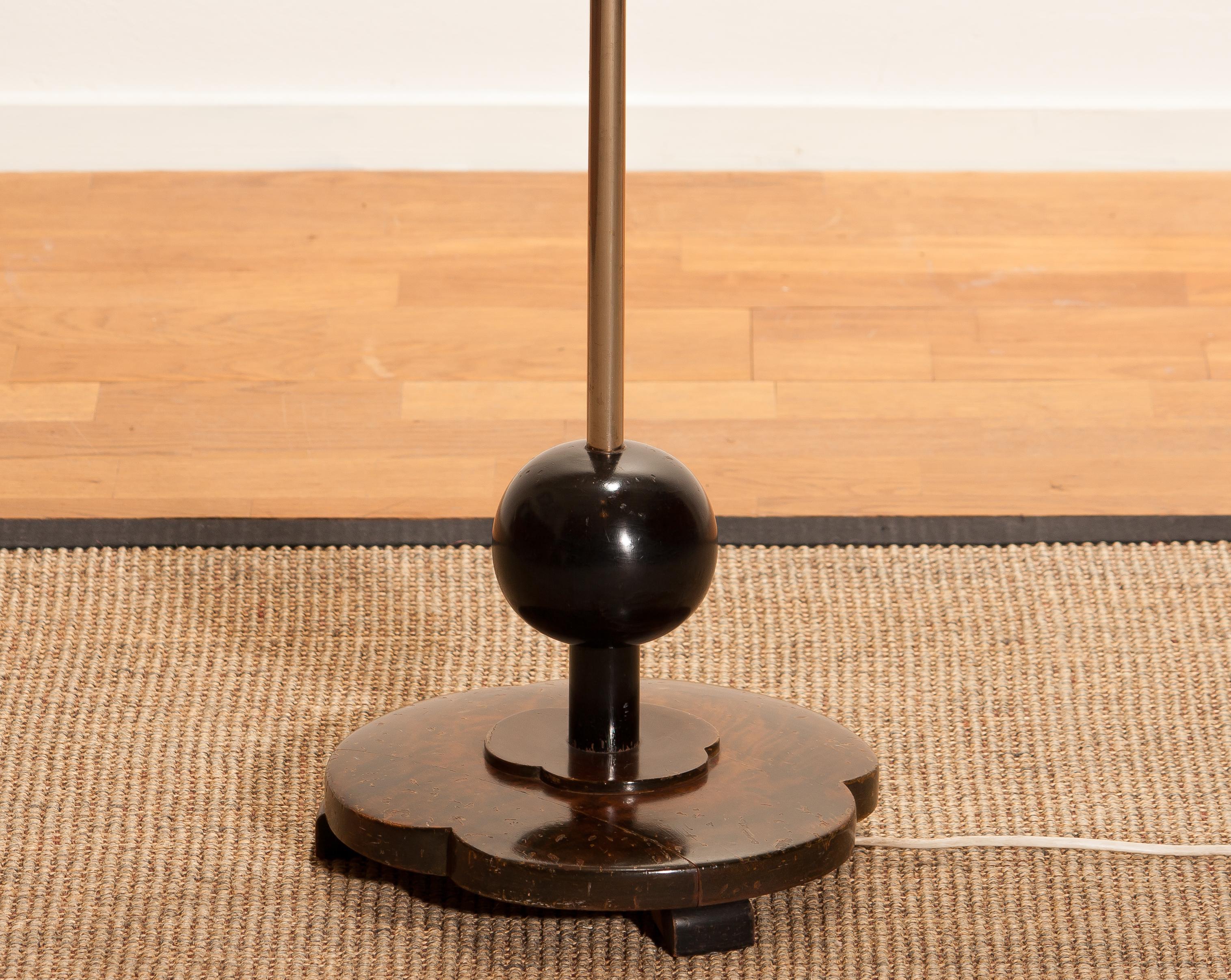 Mid-20th Century 1940s, Art Deco Jugendstil Chromed Floor Lamp with Wicker Shade, Limited Edition