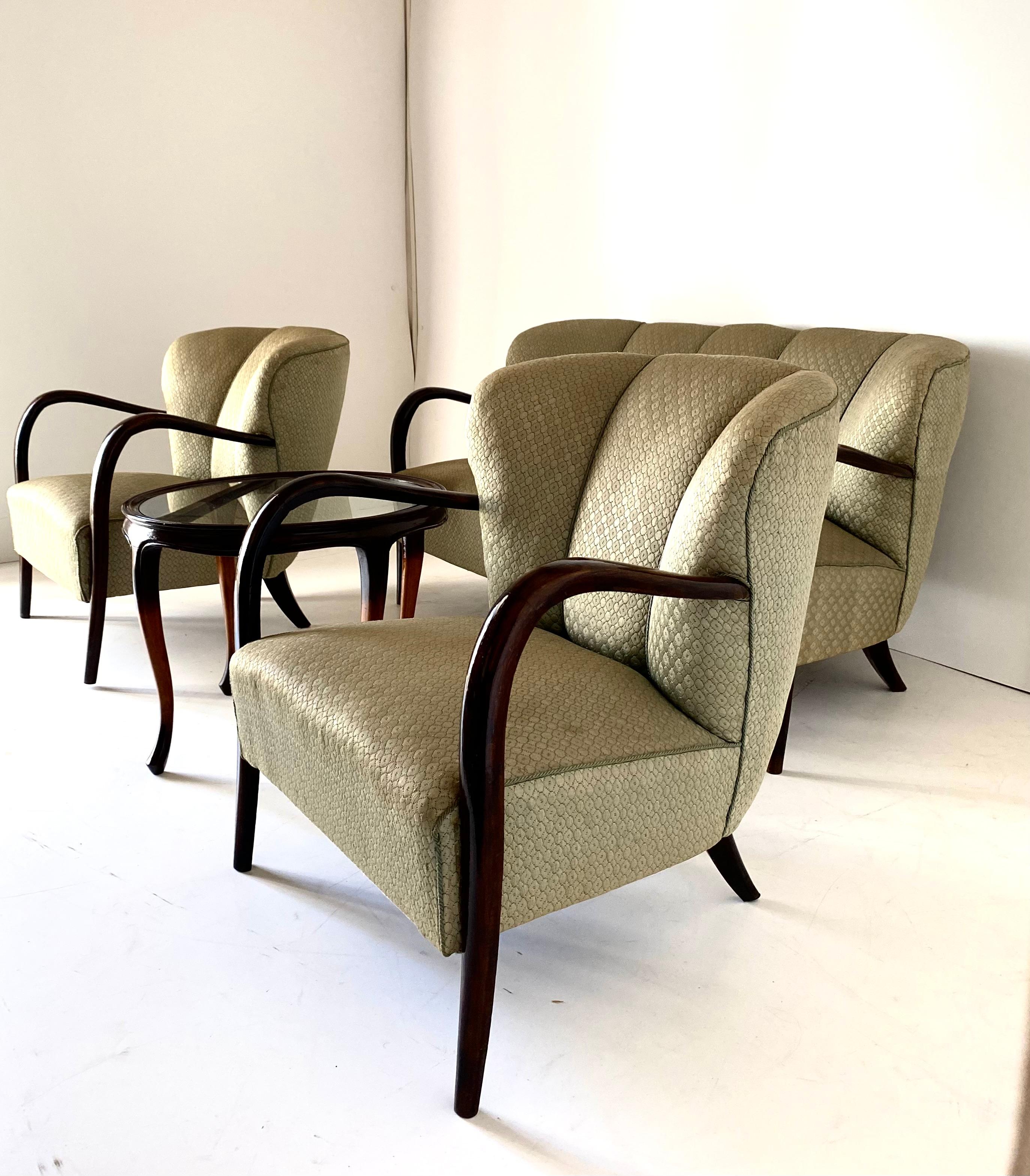French 1940s Art Deco Living Room Set For Sale