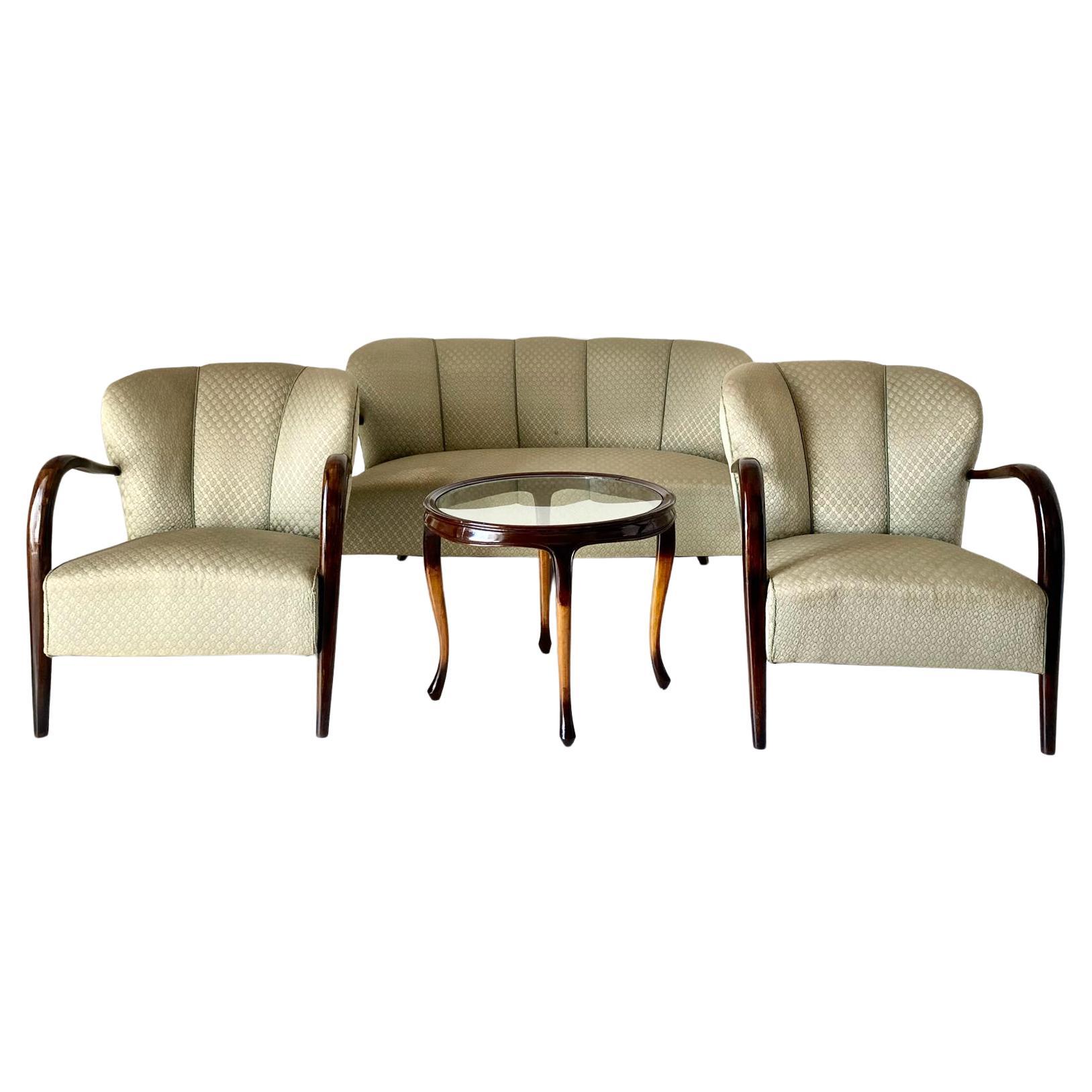 Italian Art Deco Living Room Set, Malatesta and Mason, Italy 1950 's For Sale