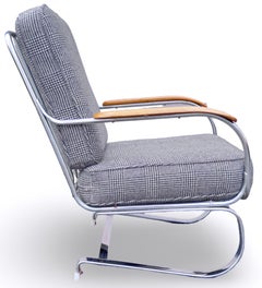 Sedia da salotto degli anni '40, art deco / età della macchina, di Kem Weber per Lloyd