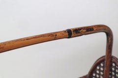 1940s Art Deco Newspaper Rack, Handcrafted Wicker and Bamboo Design