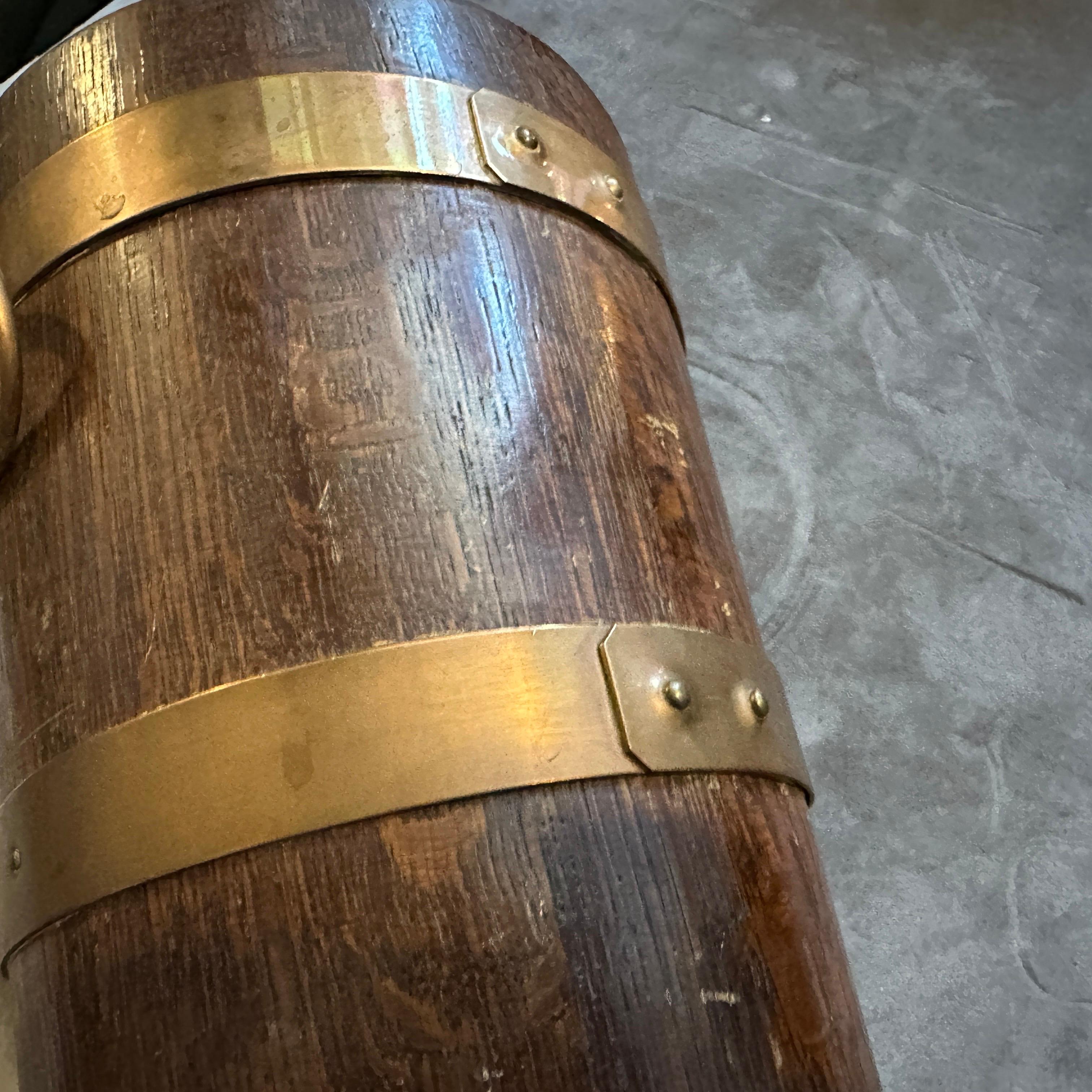 1940s Art Deco Oak Wood and Copper French Wine Cooler by Geraud Lafitte For Sale 5