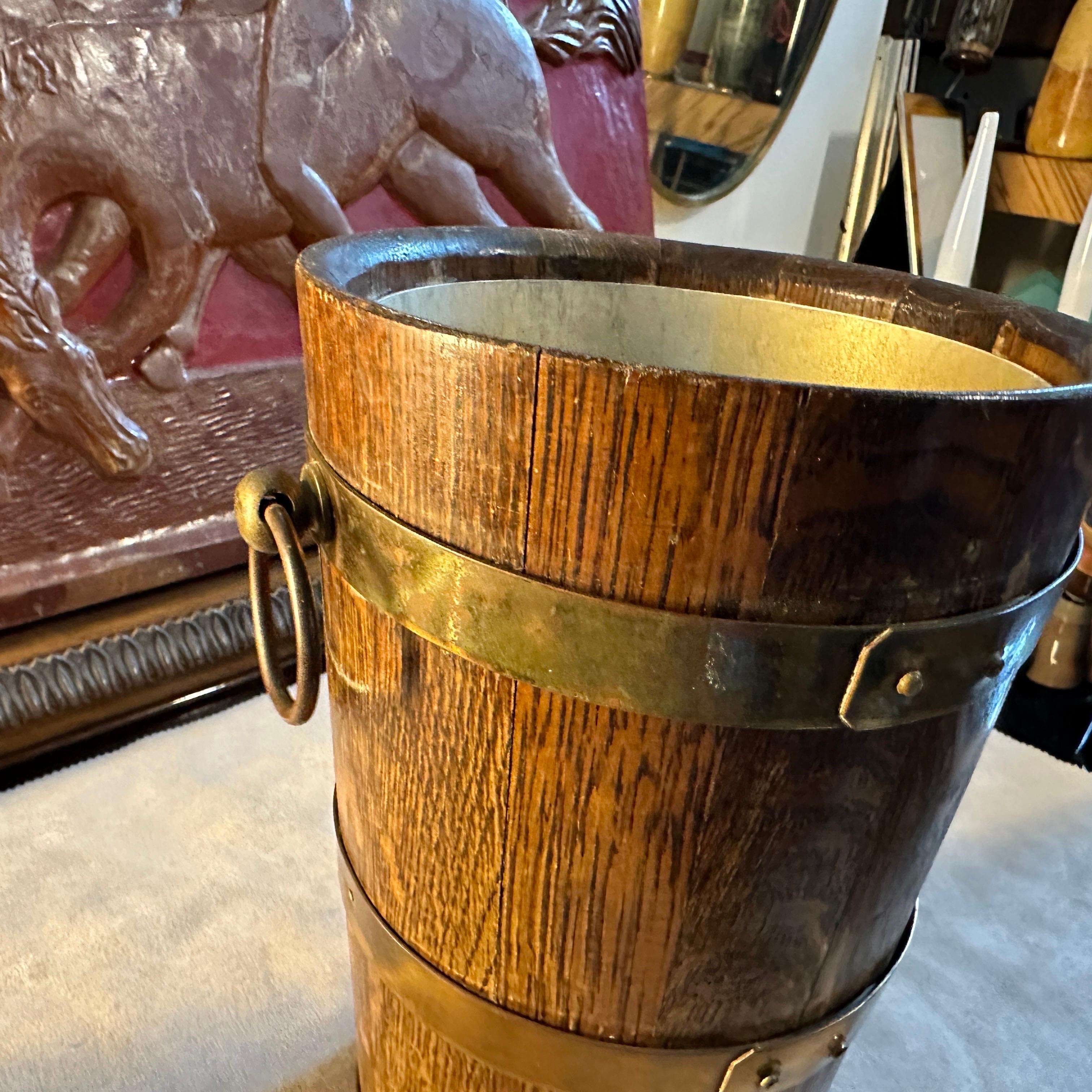 1940s Art Deco Oak Wood and Copper French Wine Cooler by Geraud Lafitte 6