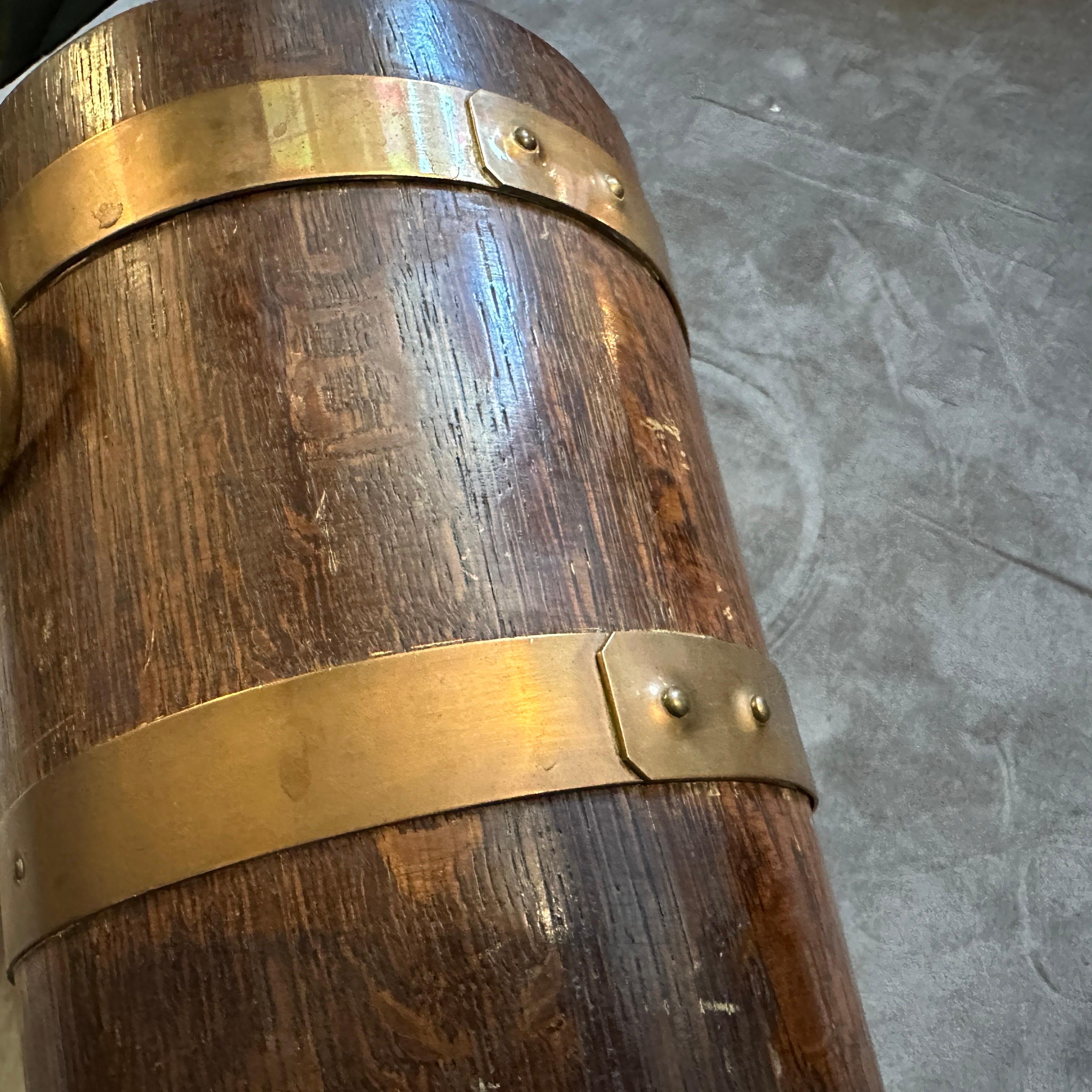 1940s Art Deco Oak Wood and Copper French Wine Cooler by Geraud Lafitte For Sale 9
