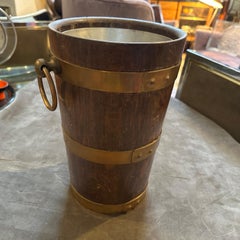 1940s Art Deco Oak Wood and Copper French Wine Cooler by Geraud Lafitte