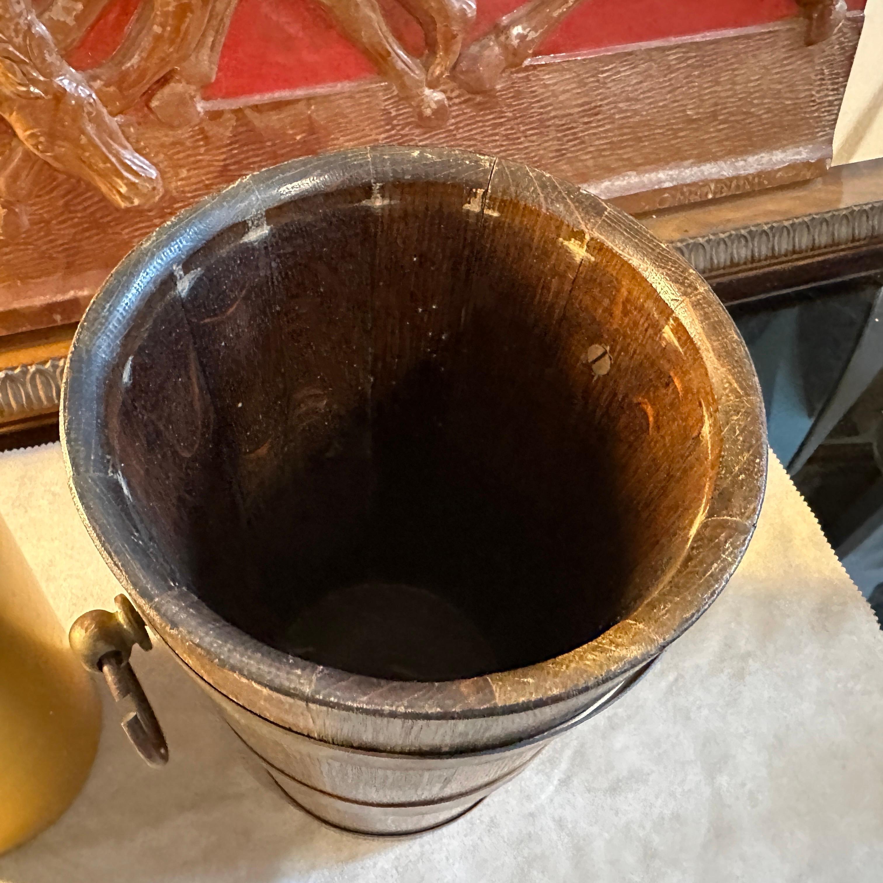 20th Century 1940s Art Deco Oak Wood and Copper French Wine Cooler by Geraud Lafitte