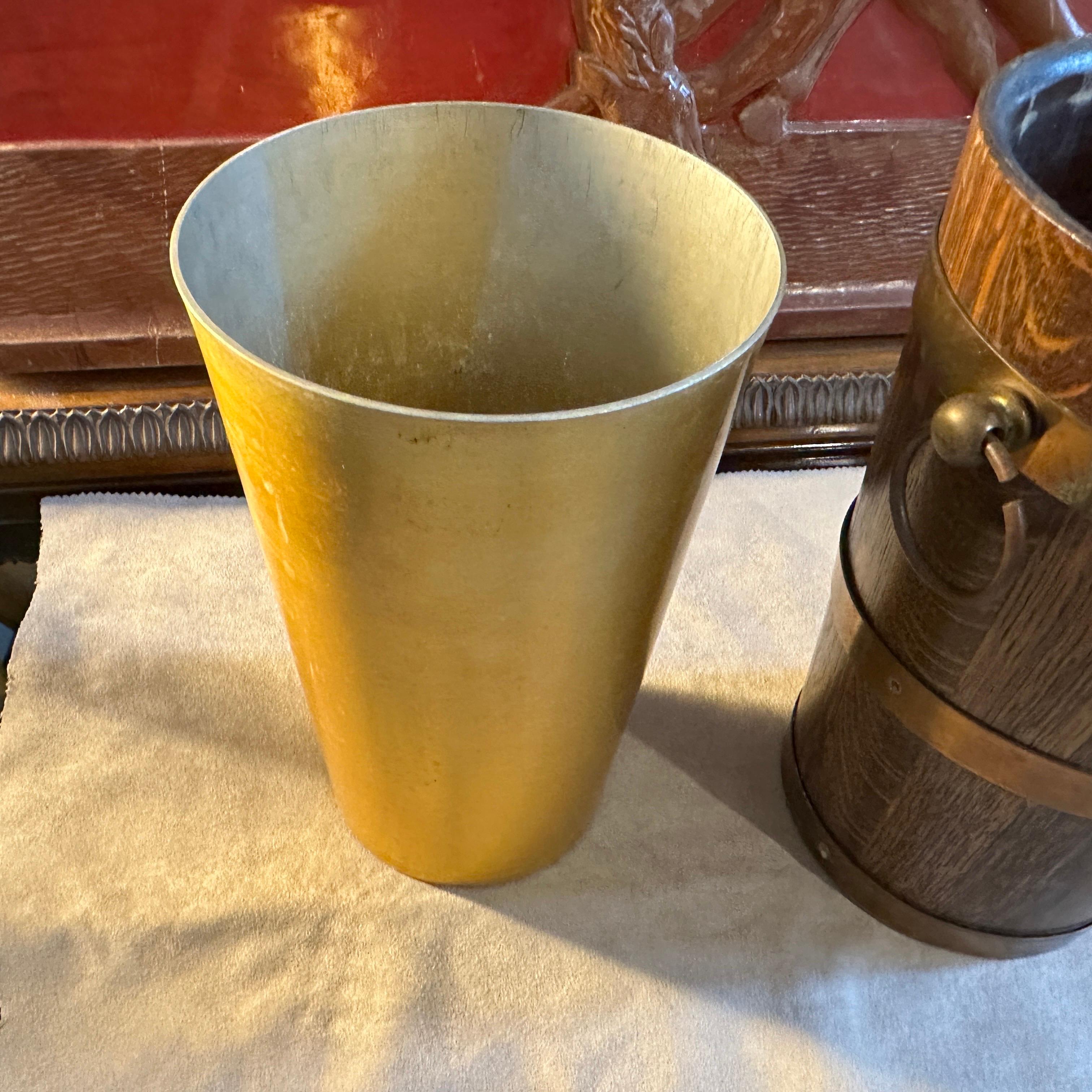 1940s Art Deco Oak Wood and Copper French Wine Cooler by Geraud Lafitte 3