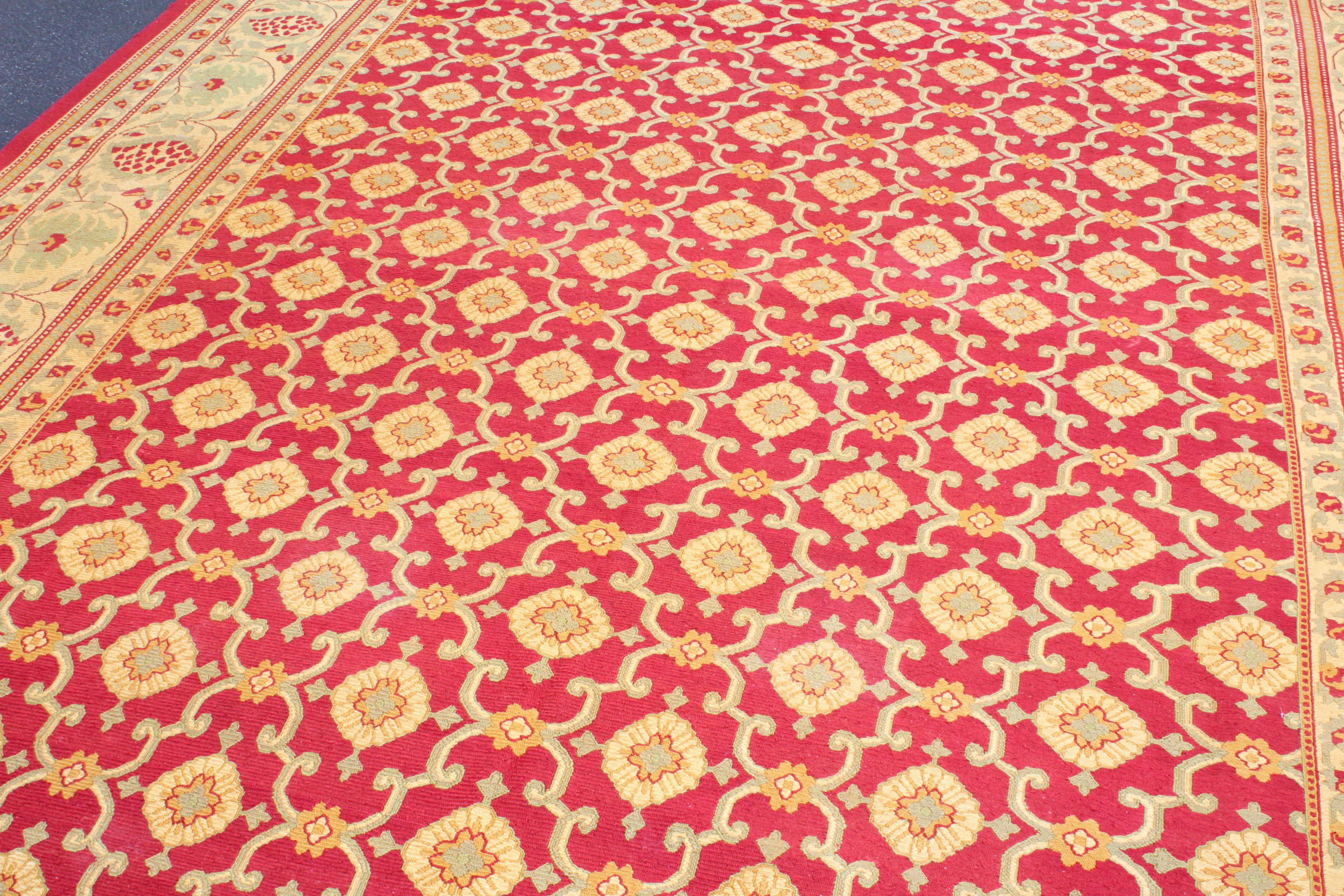 Wool 1940s Art Deco Oversize Rug from India