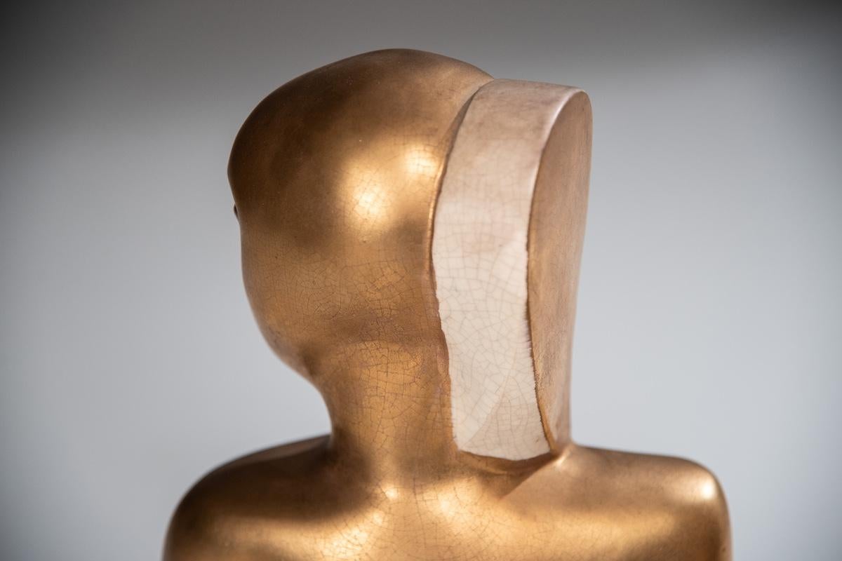 Art Deco degli anni '40, coppia di sculture dorate molto rare 7