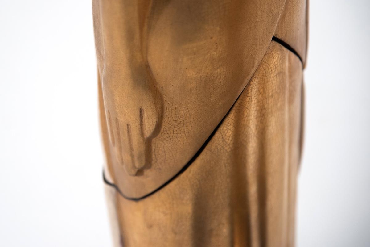 Art Deco degli anni '40, coppia di sculture dorate molto rare 9