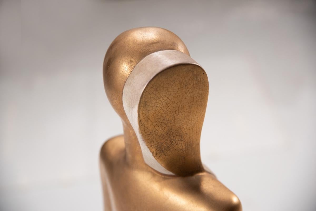 Art Deco degli anni '40, coppia di sculture dorate molto rare 3
