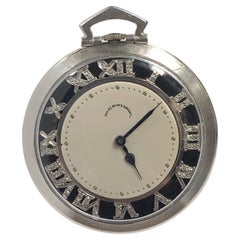 1940s Art Deco Platinum and Diamond Pocket Watch for Bailey Banks & Biddle