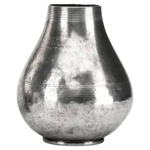 1940s Art Deco Polished Pewter Vase by Nils Fougstedt for Svenskt Tenn