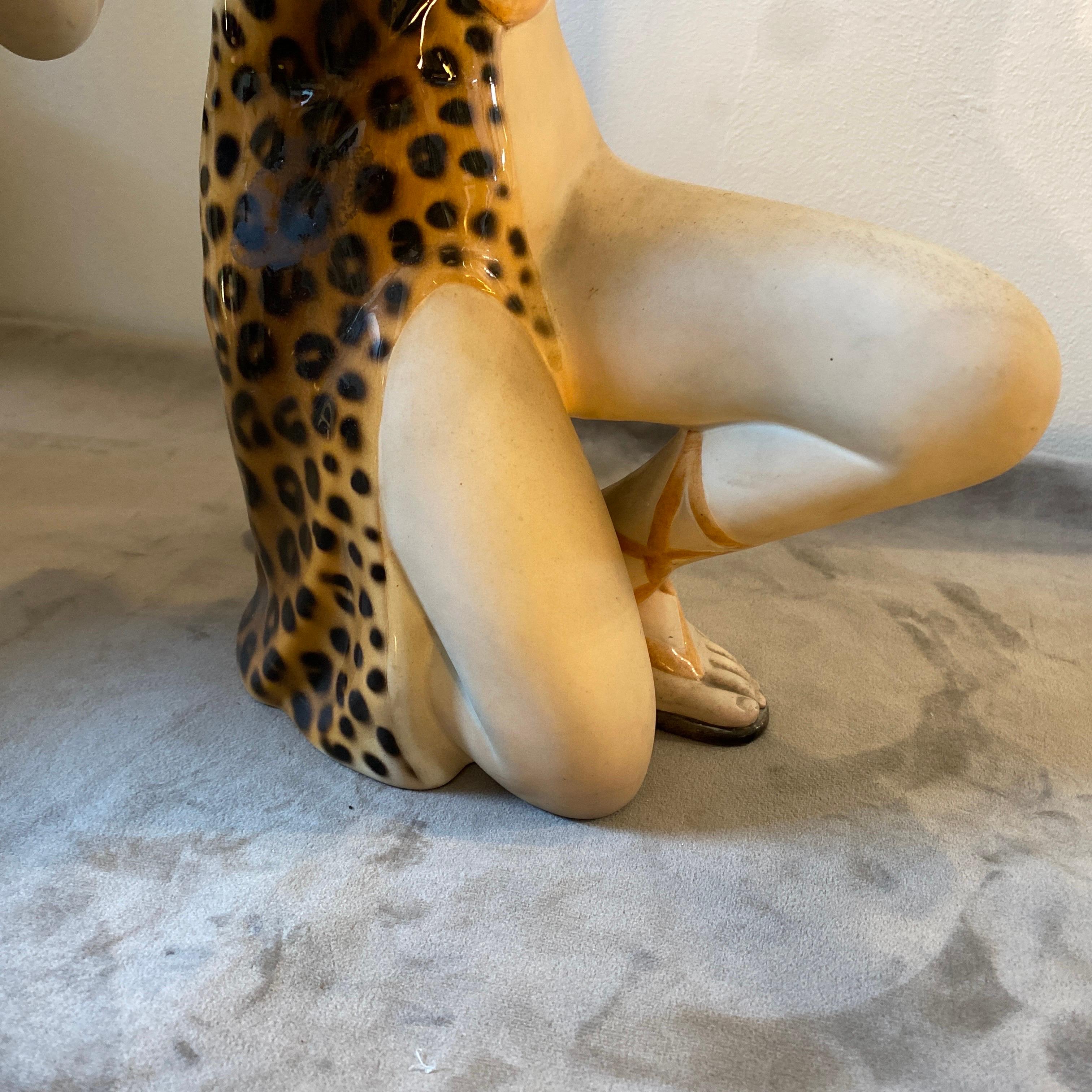 1940s Art Deco Porcelain Italian Sculpture of Diane The Hunter by Ronzan 4