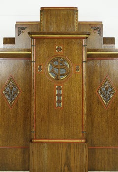 Podio per leggio da chiesa in quercia restaurato in stile Art Deco del 1940