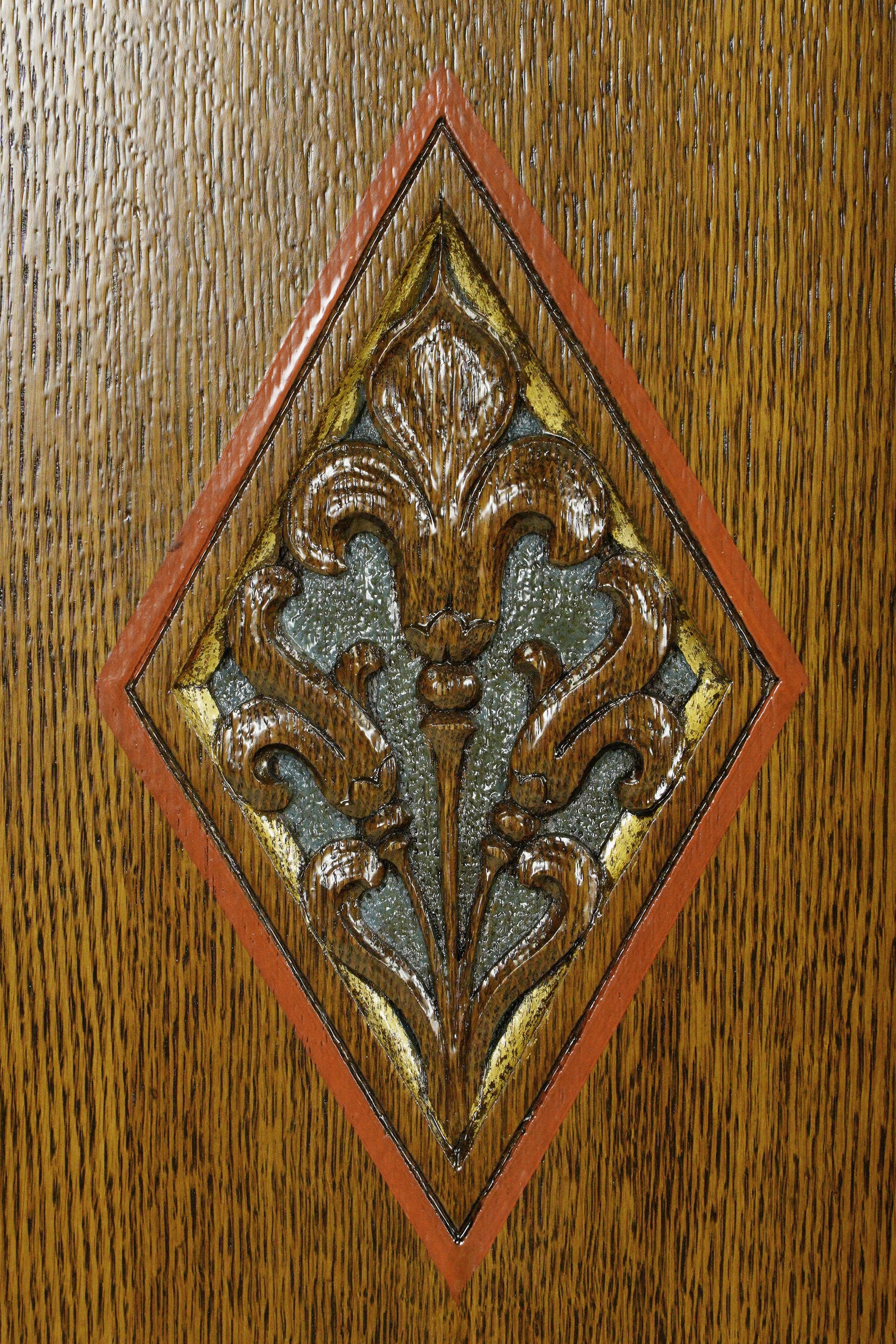 1940er Art Deco Restaurierte Eiche Church's Rednerpult Podium (Art déco) im Angebot