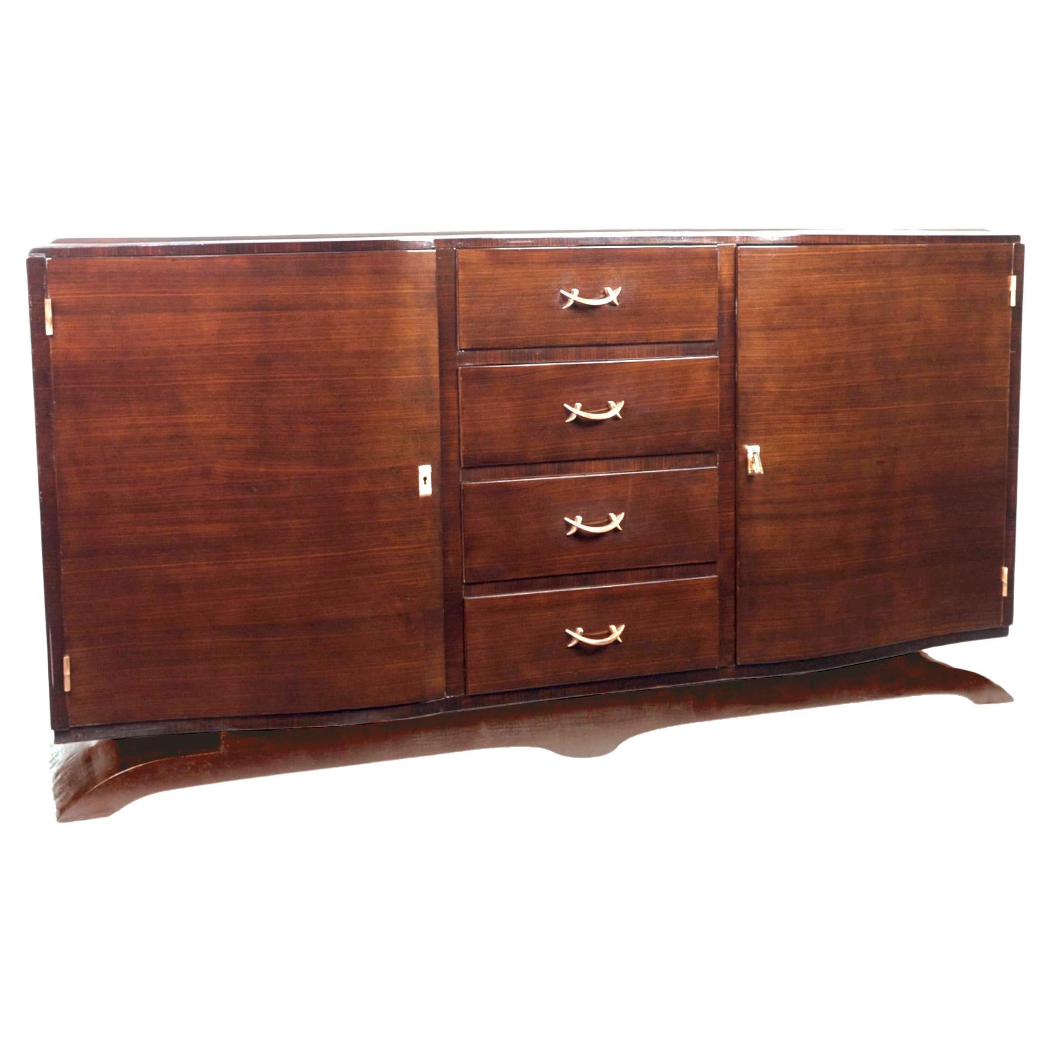 1940s Art Deco Copper Plated Sideboard For Sale