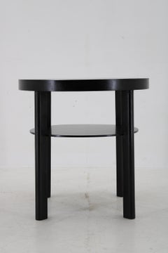 1940s Art Deco Round Coffee Table , Czechoslovakia